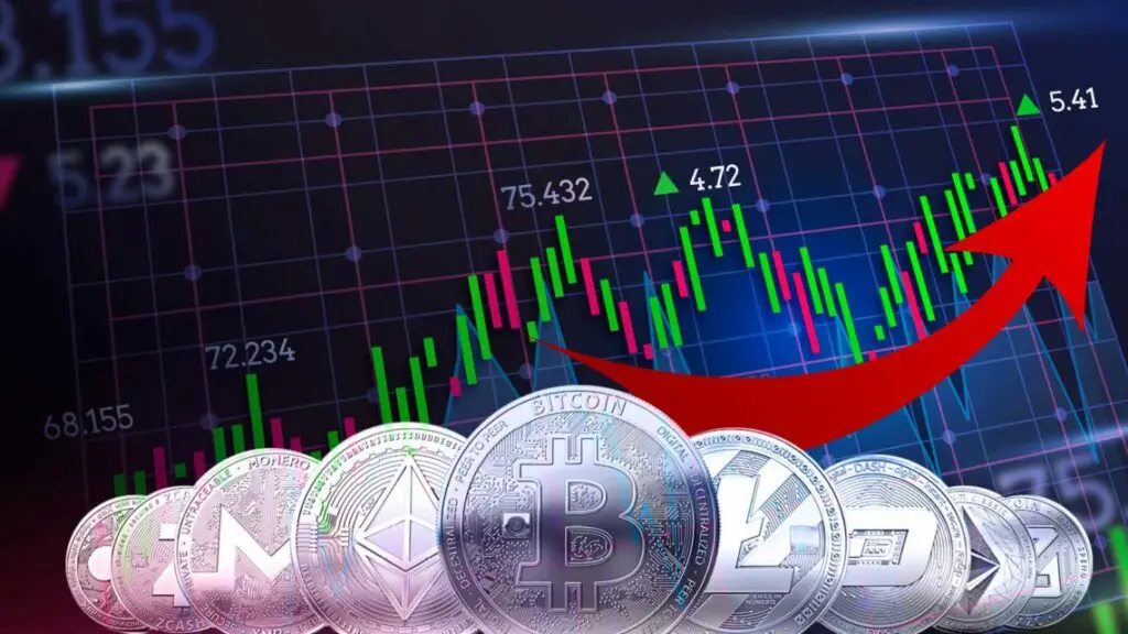 Obrázek investora sledujícího vývoj kryptoměn na monitoru, znázorňující rozhodování o investicích