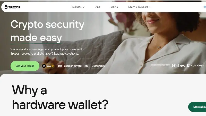 Trezor anonymní kryptopeněženka s no-KYC.