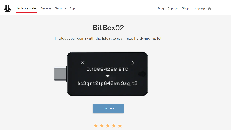 BitBox02 anonymní kryptopeněženka s no-KYC.
