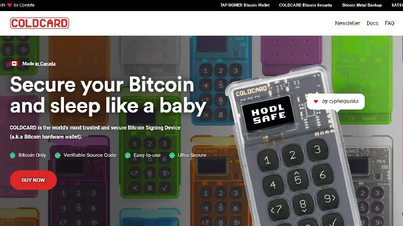 ColdCard anonymní kryptopeněženka s no-KYC.
