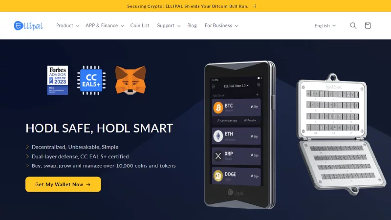 Ellipal anonymní kryptopeněženka s no-KYC.
