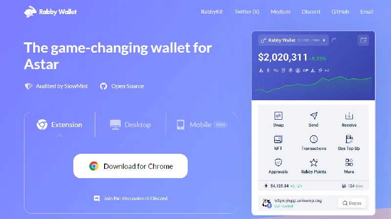Rabby anonymní kryptopeněženka s no-KYC.