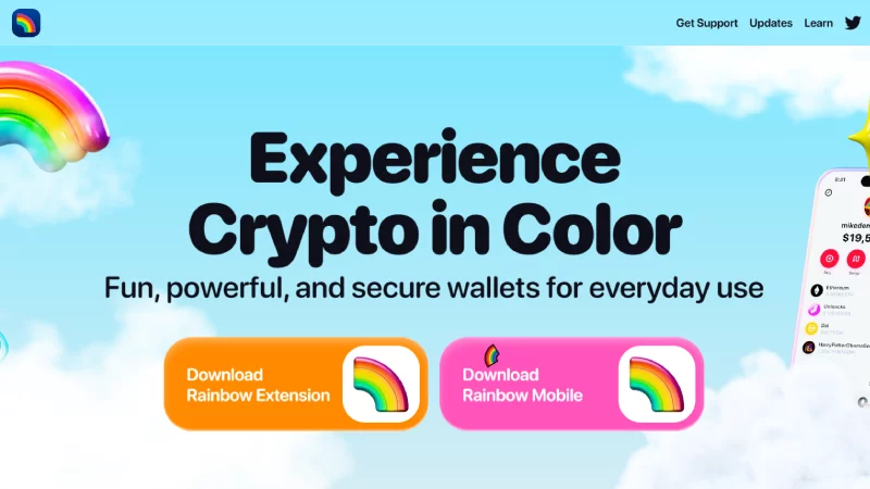 Rainbow anonymní kryptopeněženka s no-KYC.