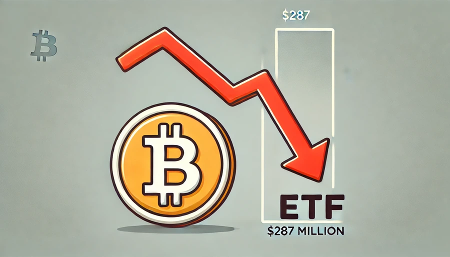 287 milionů zmizelo z bitcoinových ETF největší ztráta za čtyři měsíce